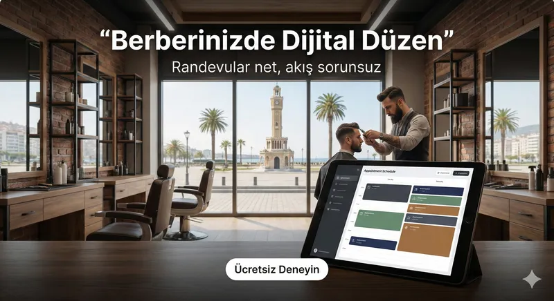 Berber salonu randevu yönetimini anlatan görsel