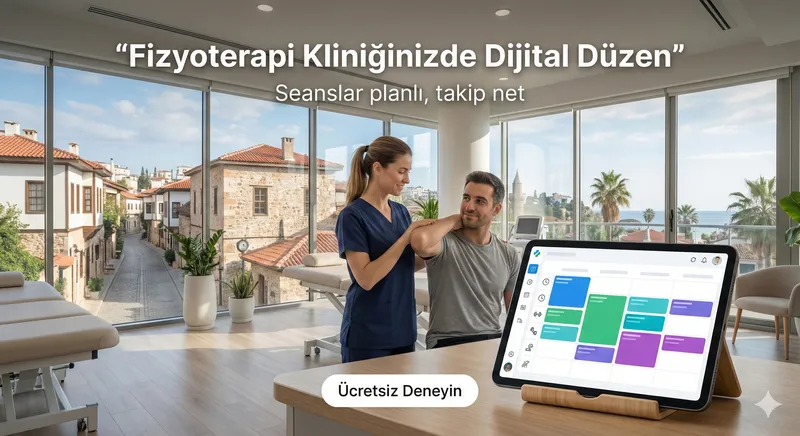 Fizyoterapi seans planlamasını anlatan görsel