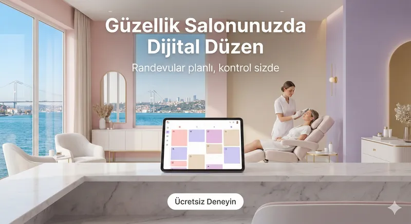 Güzellik salonu randevu planlamasını anlatan görsel